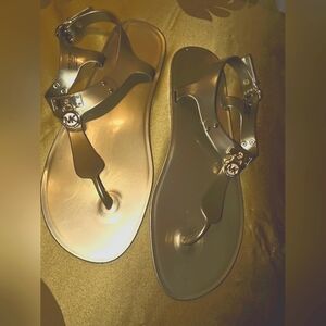 Gold Michael kors sandals size 9